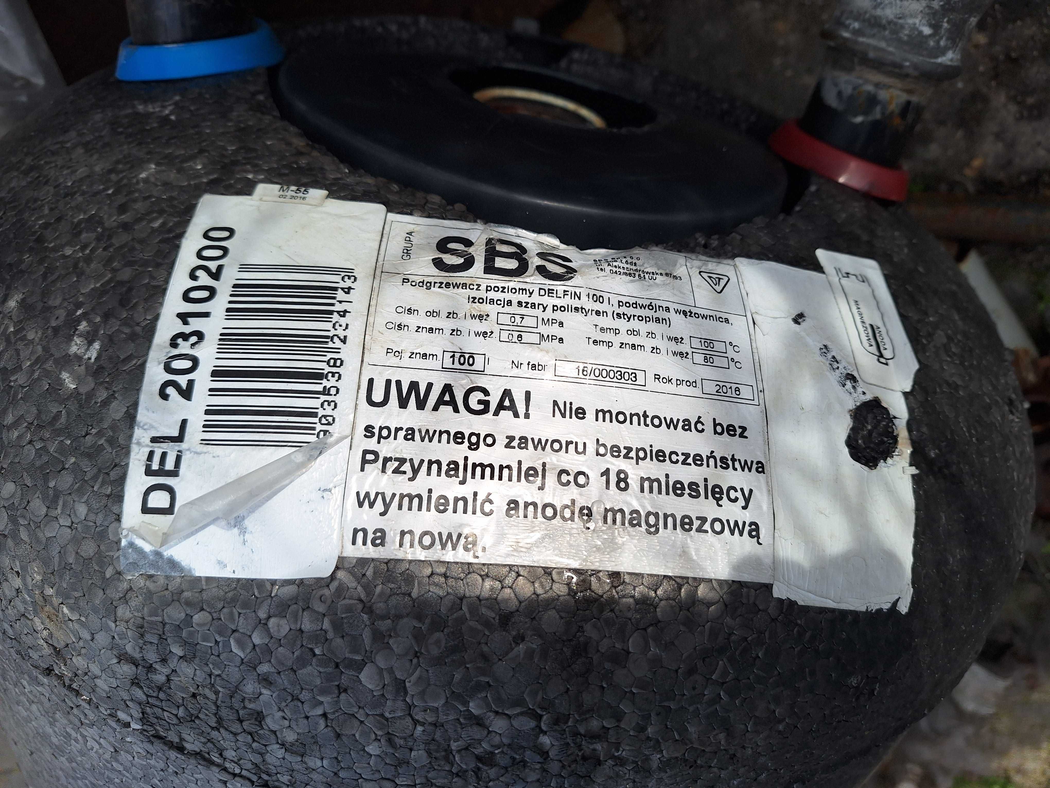 Bojler, Podgrzewacz wody Delfin 100L.