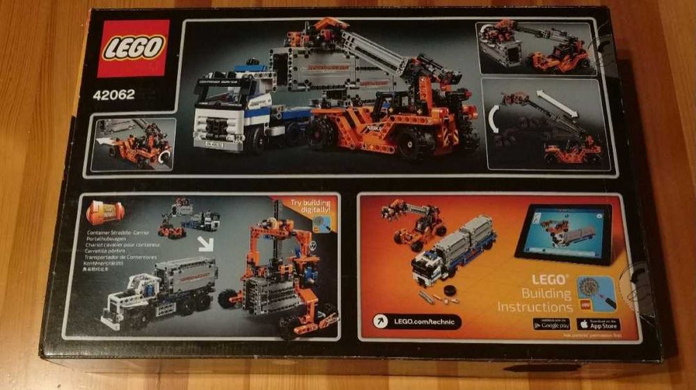 Nowe Lego Technic 42062 Plac przeładunkowy, ciężarówka kontener wózek