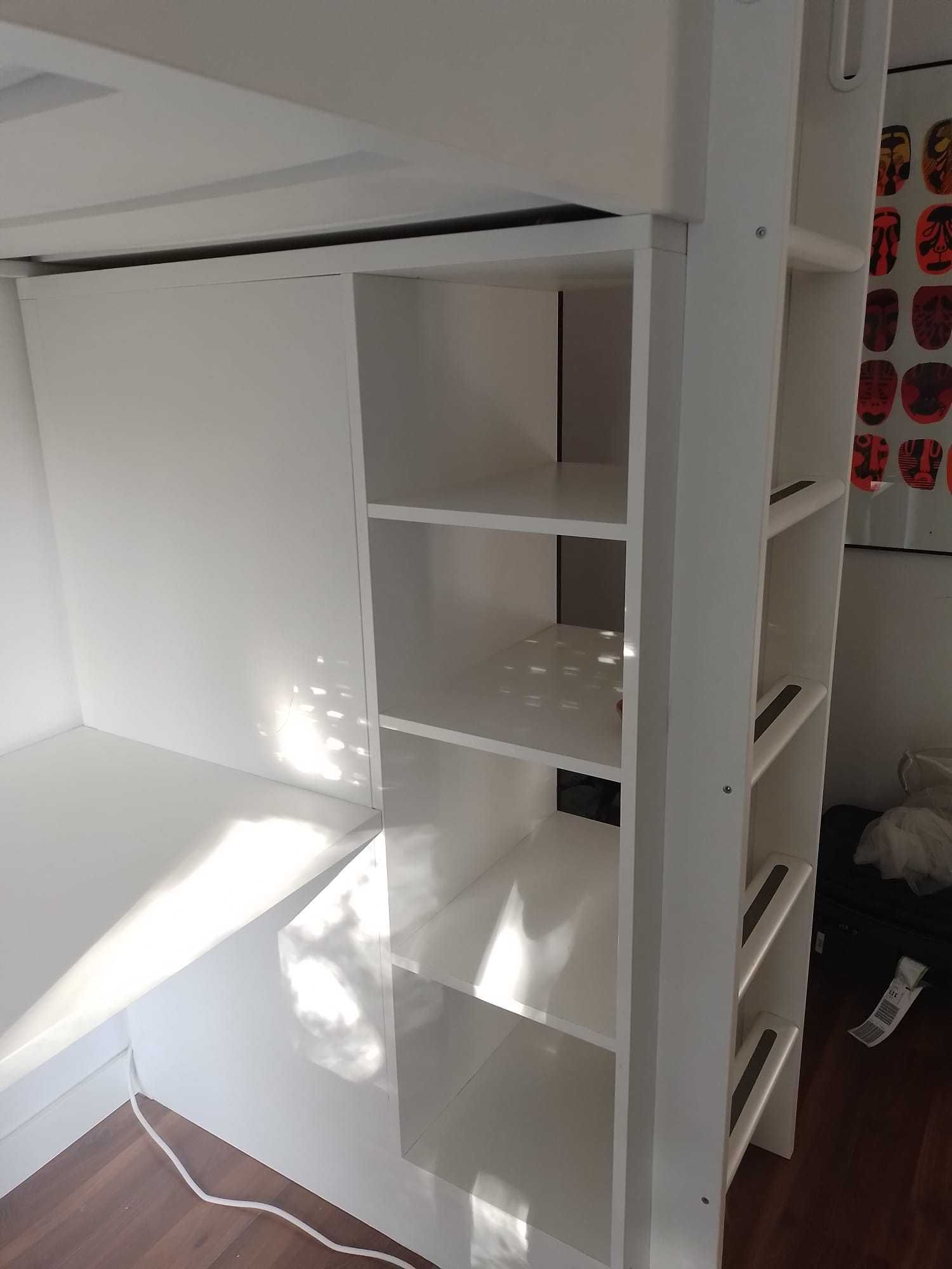 Cama Alta IKEA SMÅSTAD - incl. roupeiro, escritório, gavetas