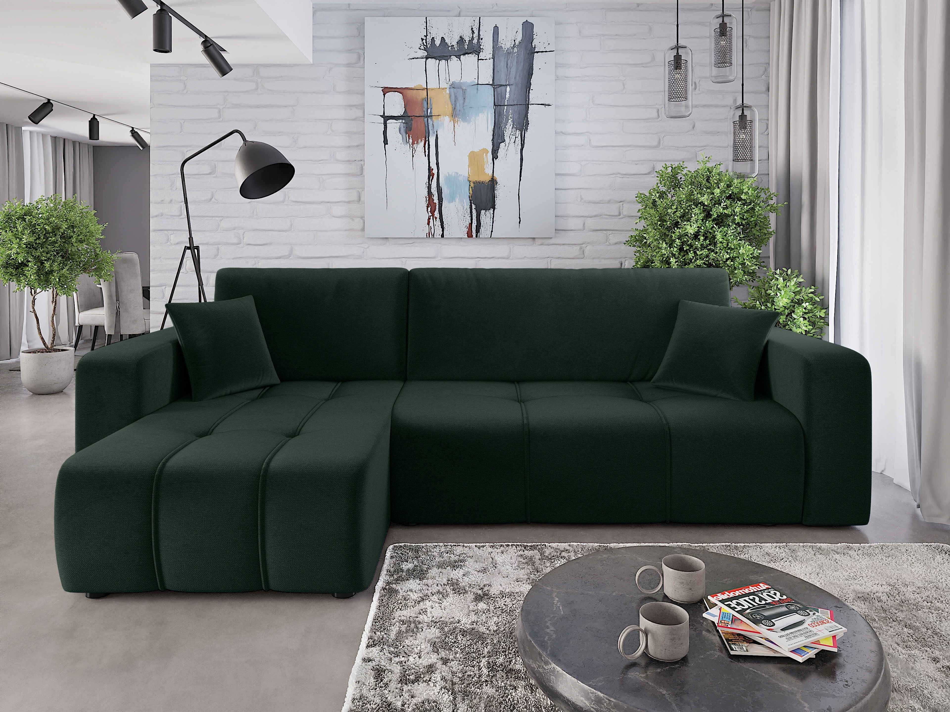 naroznik sofa ALICE L funkcja spania pojemnik Kronos7 sprezyna falista
