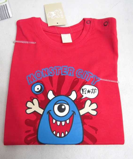 BLUZKA dziecięca krótki rękaw t-shirt na lato PODKOSZULKA letnia 74/80