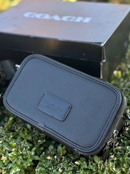 Сумка Coach кросбоди через плечо барсетка Коач мужская Коуч кожаная