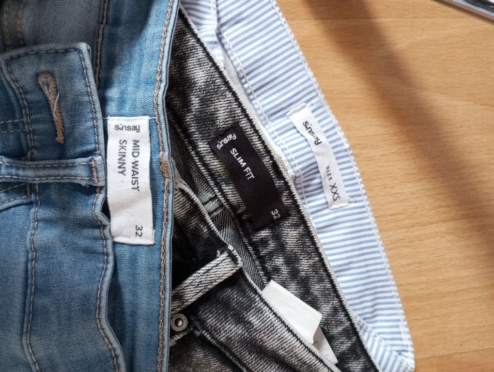 Zestaw 3 sztuki jeansów damskich rozmiar XXS