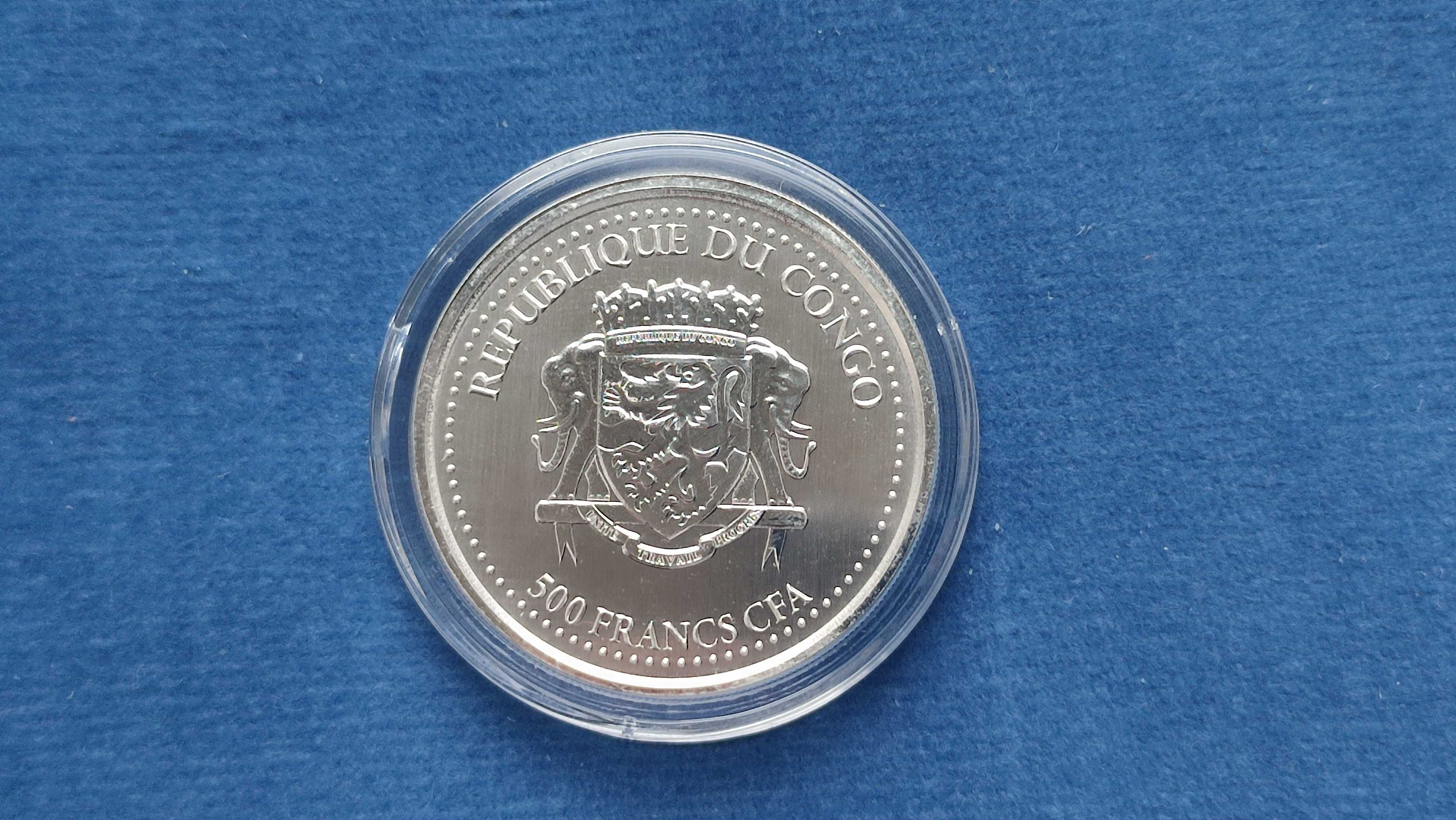 Монета  500 франков 2023 Конго Серебрянная Горилла,