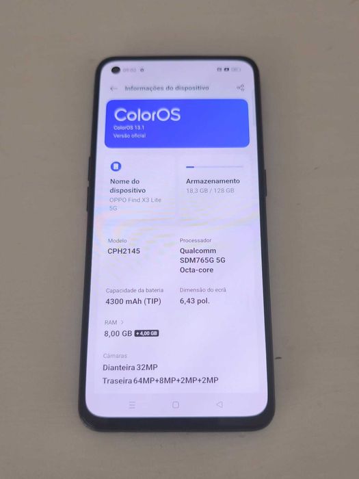 OPPO Find X3 Lite 5G  8GB/128GB Preto