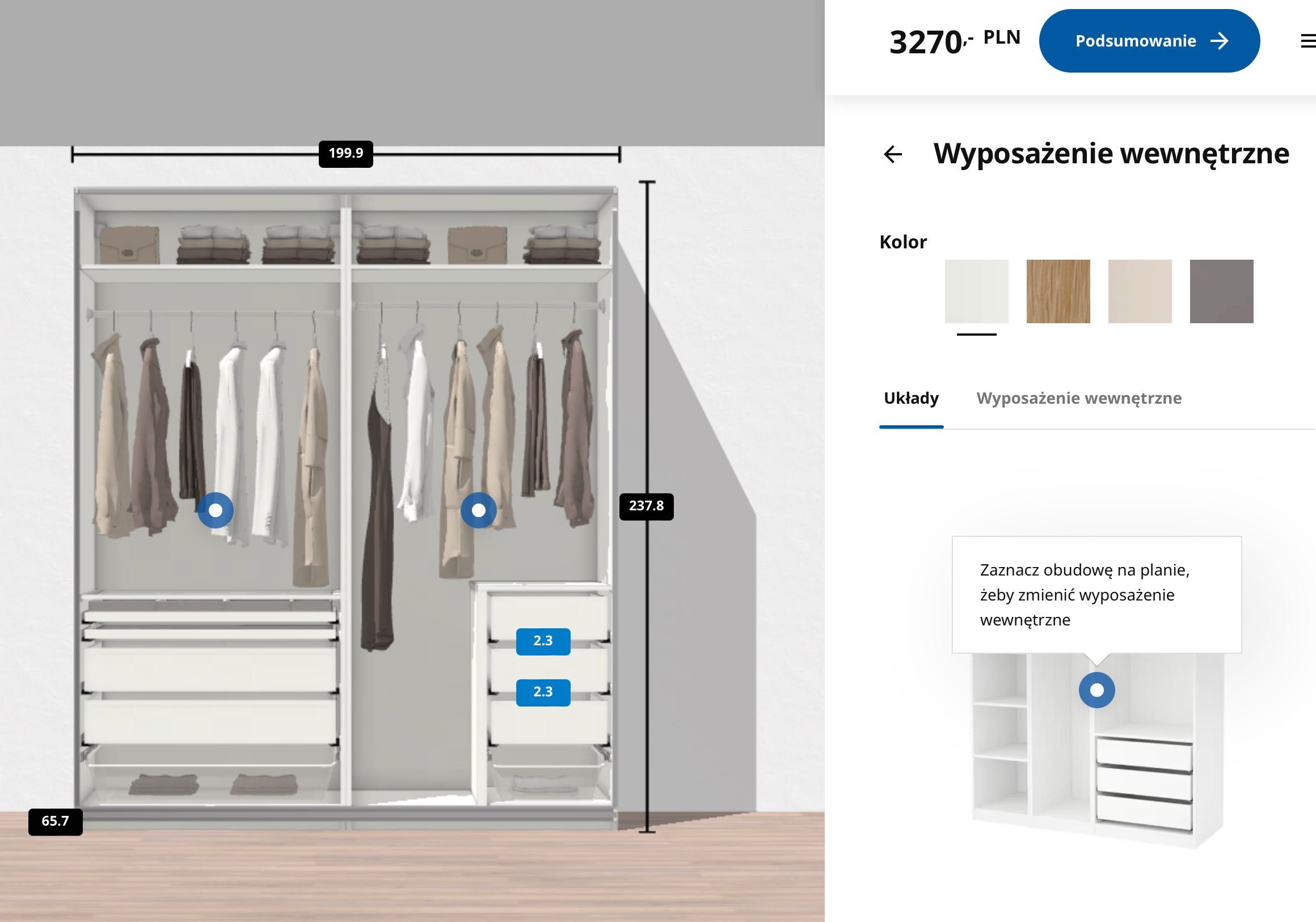 biała szafa Ikea Pax garderoba