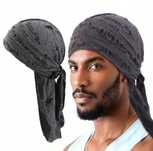 Chusta na głowę Durag Turban Szary Yeat streetwear Y2K
