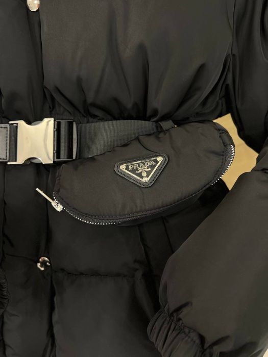 NEW зимова куртка Prada у чорній матовій плащівці