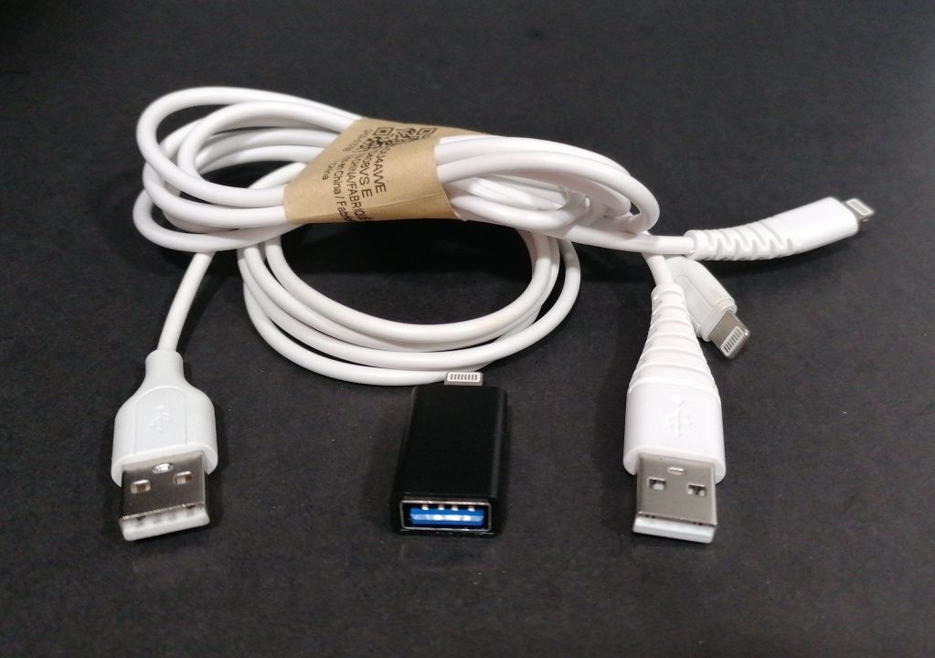 Conjunto de acessórios para iphone, 2 cabos, 1 adaptador, 1 carregador