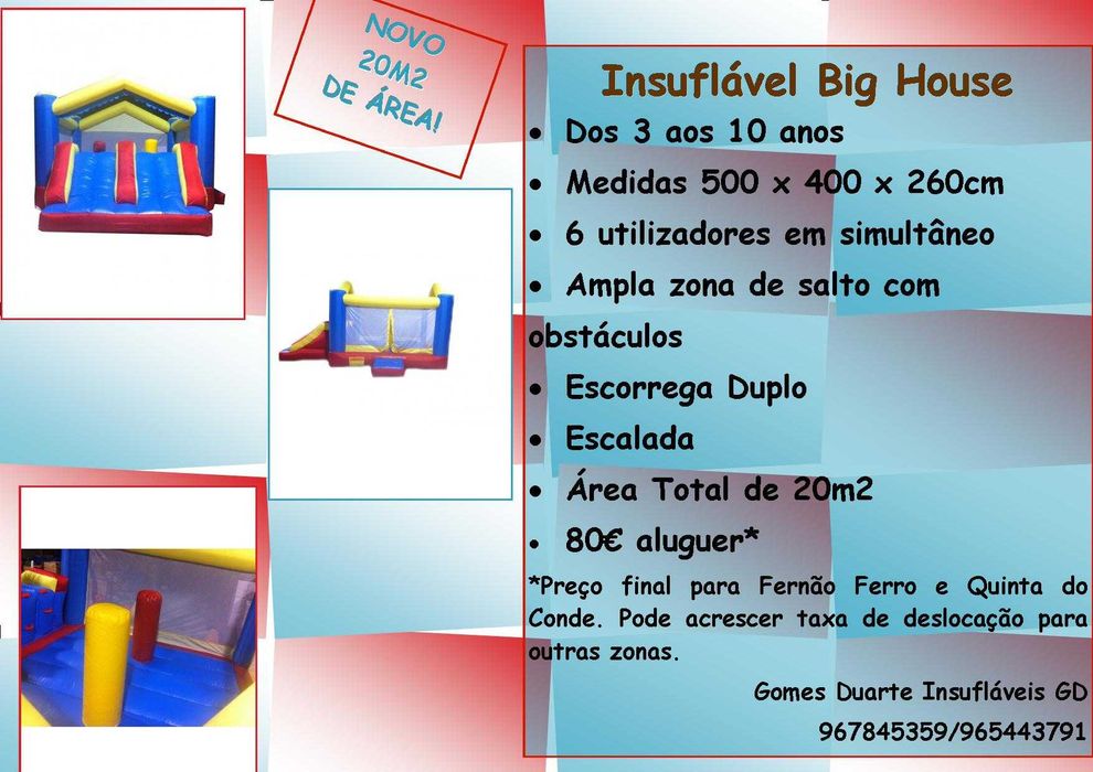 Aluguer de insufláveis LOW COST Festas aniversário