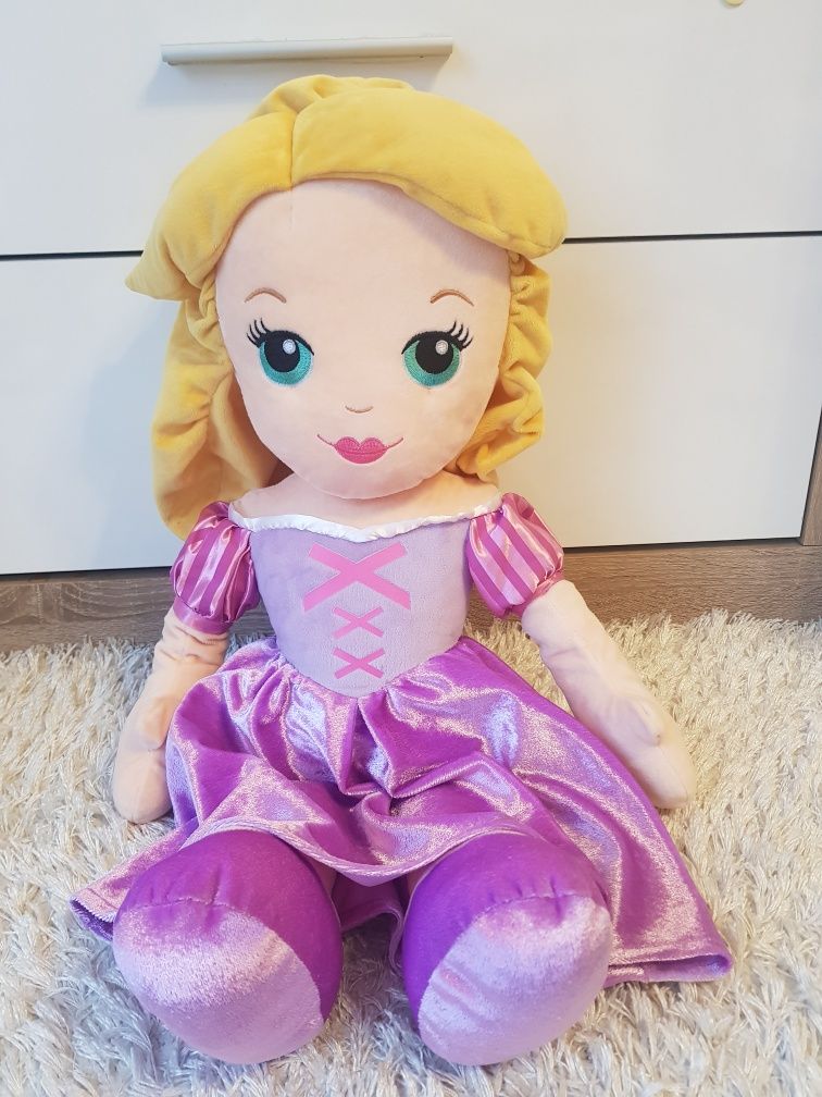 Śliczna, duża lalka materiałowa Roszpunka Disney 60 cm