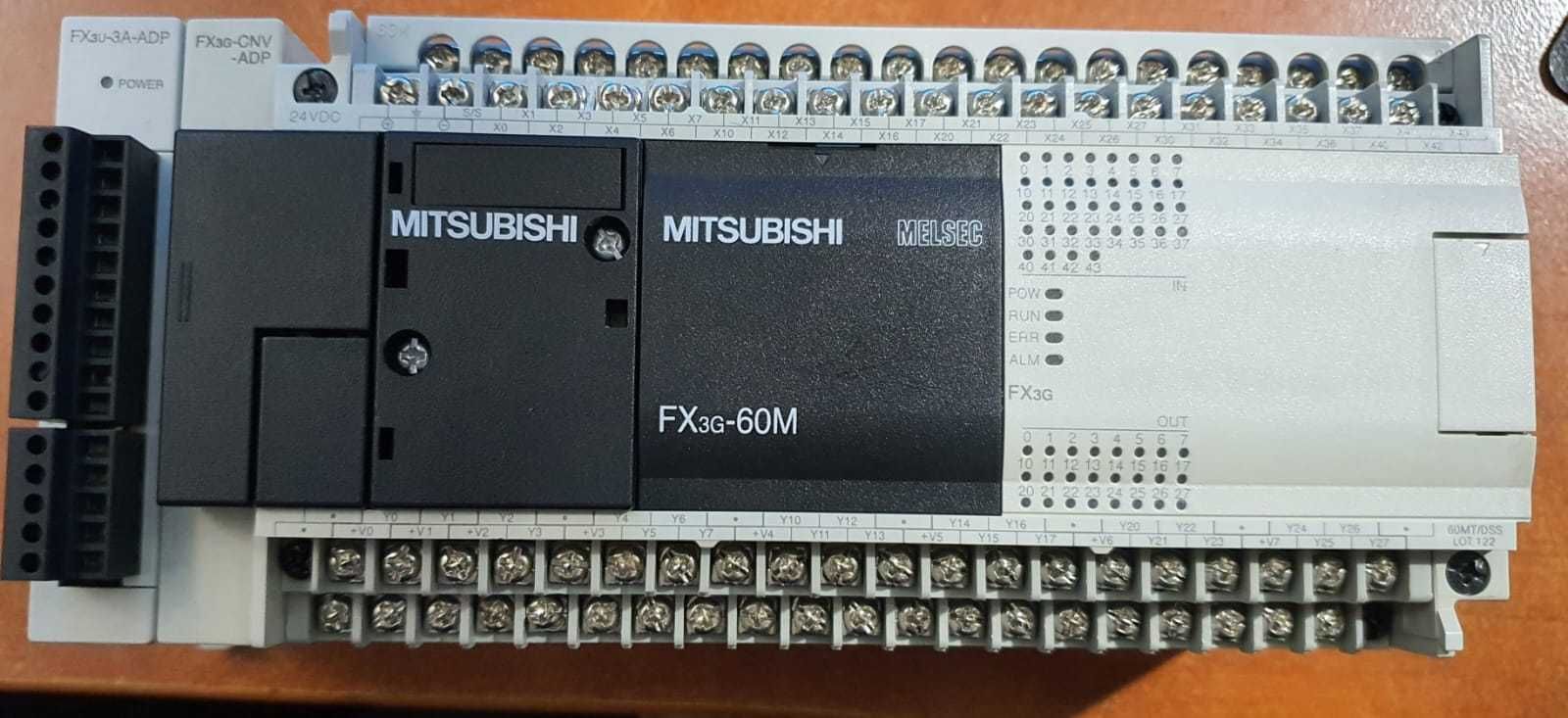 Sterownik PLC Mitsubishi FX3G-60MT/DSS + FX3U-3A-ADP + FX3G-CNV-ADP