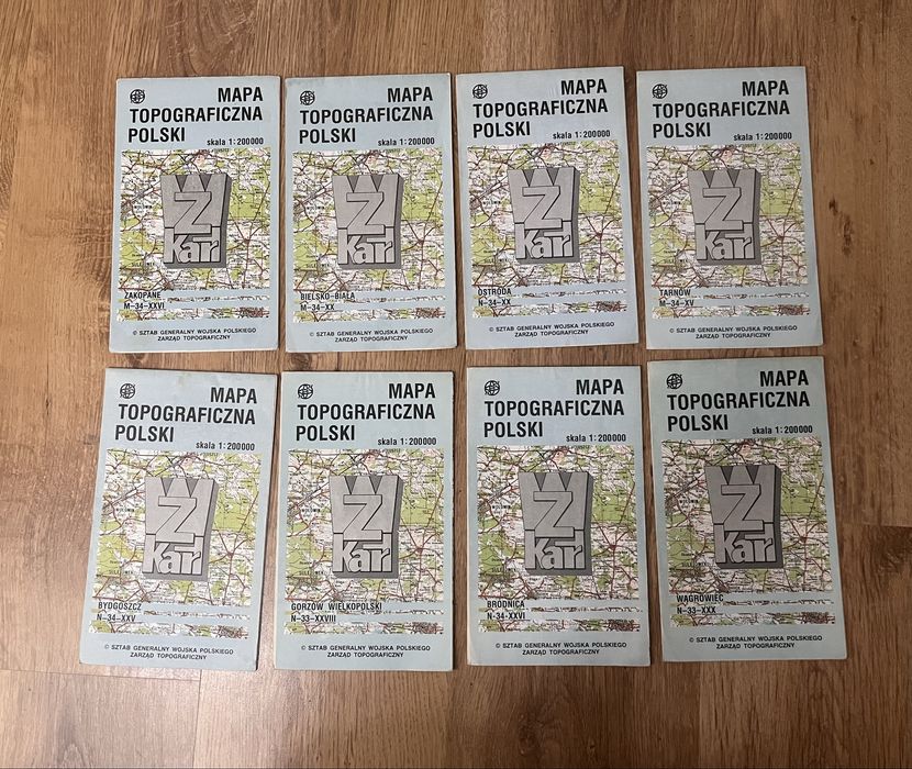 Mapy topograficzne PL, Sztab Gen Wojska stan idealny, cena za wszystko