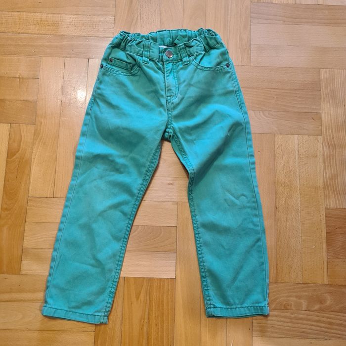 Spodnie zielone jeansy H&M 104