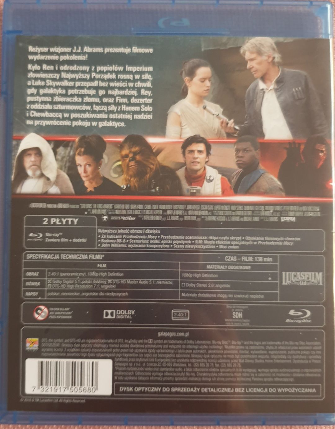 Gwiezdne Wojny Przebudzenie mocy/ Star Wars Force Awakens Blu Ray