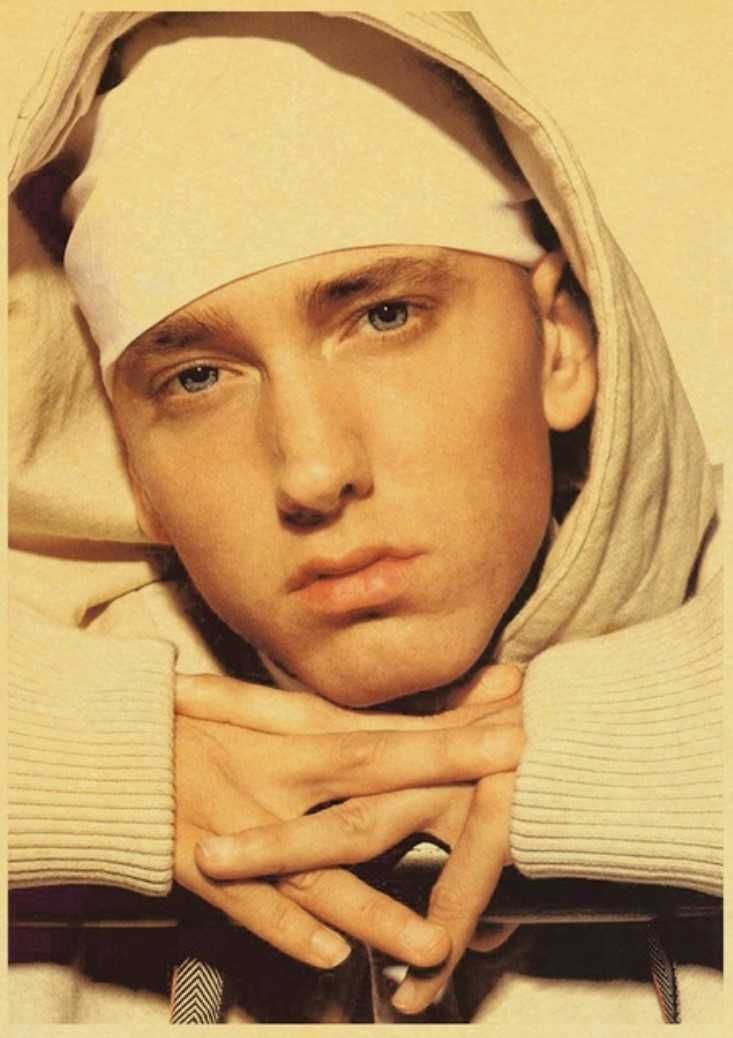 PIĘKNY duży plakat muzyczny vintage EMINEM rap hip-hop