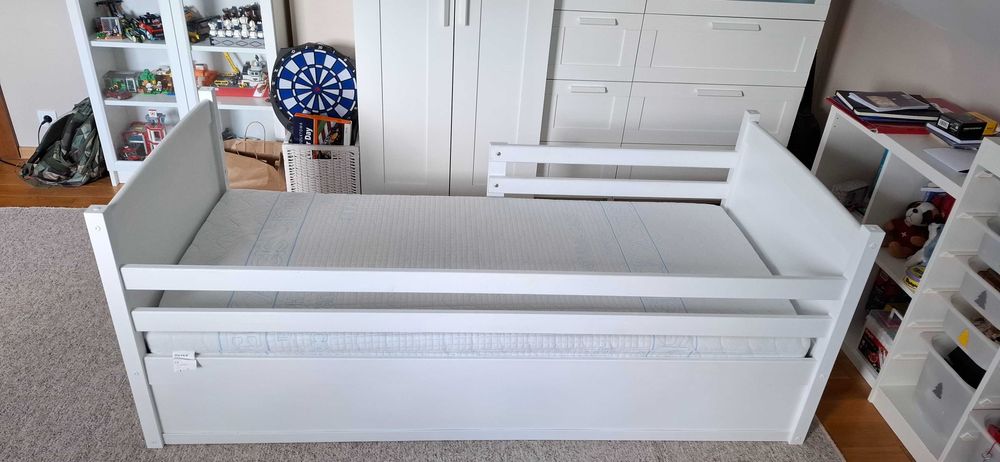 Łóżko dziecięce z certyfikowanym materacem marki premium HEVEA 90x200