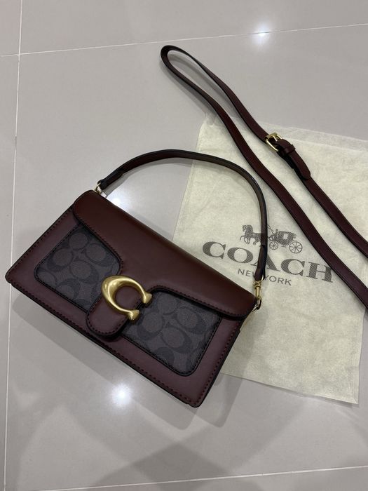 Жіноча сумочка Coach Tabby коричнева сумка шоколадний колір