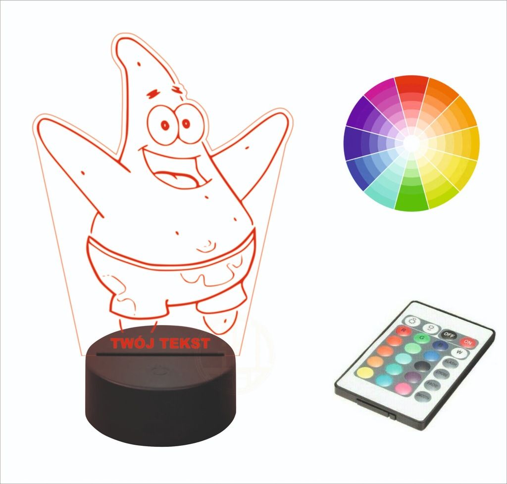 Lampka nocna na biurko LED SPONGEBOB patryk