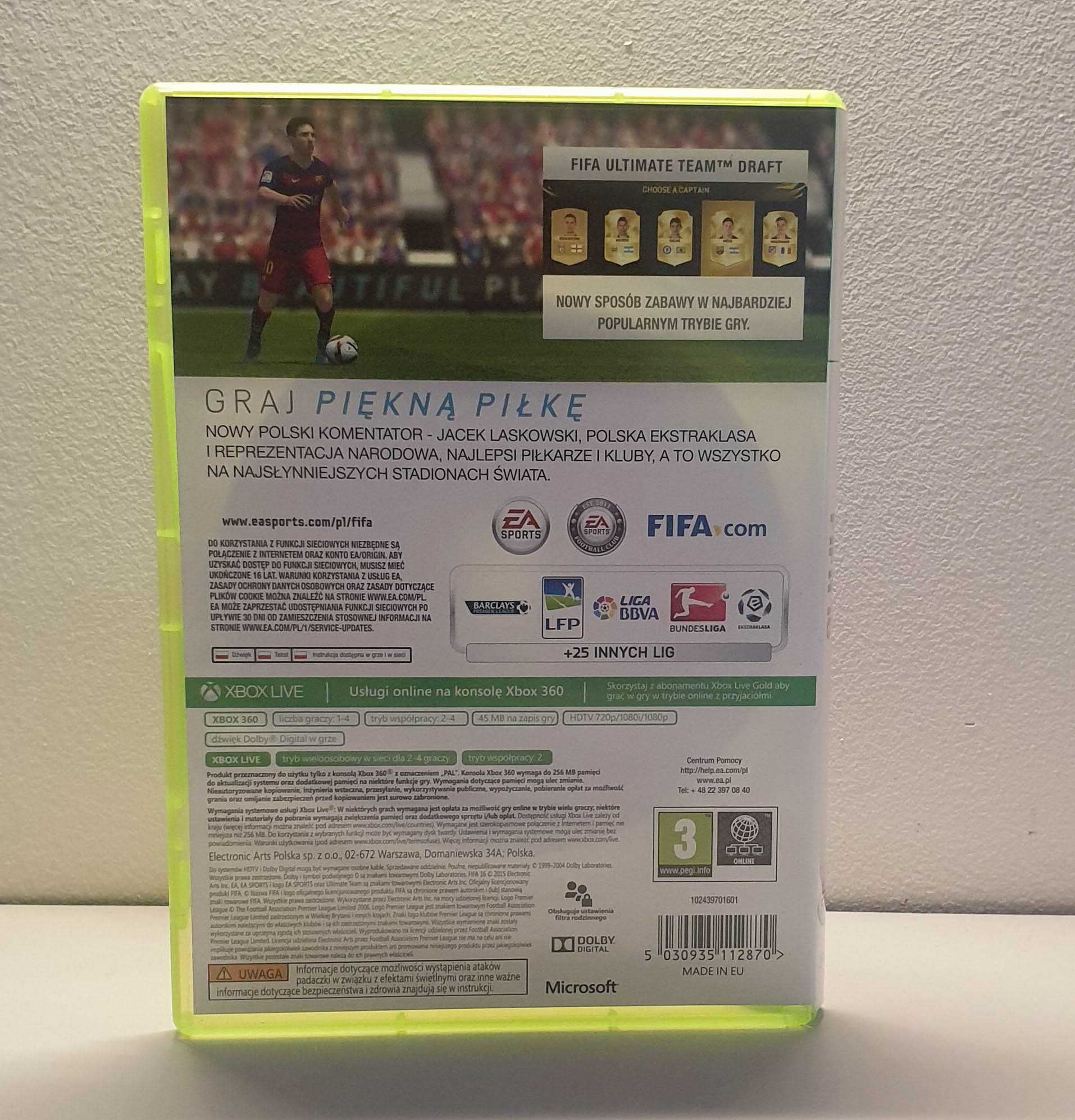 Gra FIFA 16 xbox 360 po Polsku PL