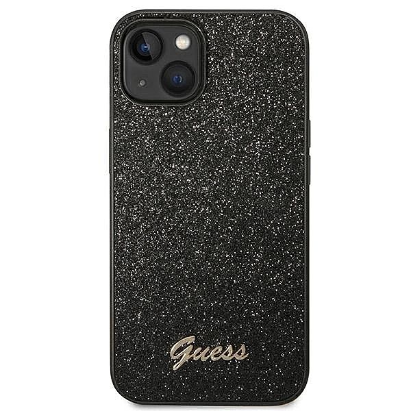 Etui Guess Glitter Script na iPhone 14 Plus - czarne