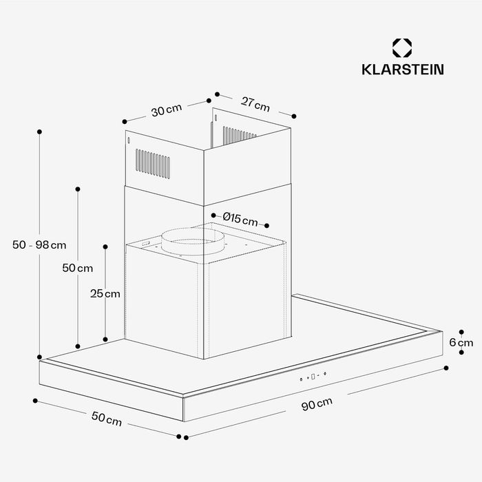 Витяжка Klarstein ZenFusion T 90, біла