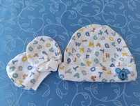 Gorro e luvas para recém nascido