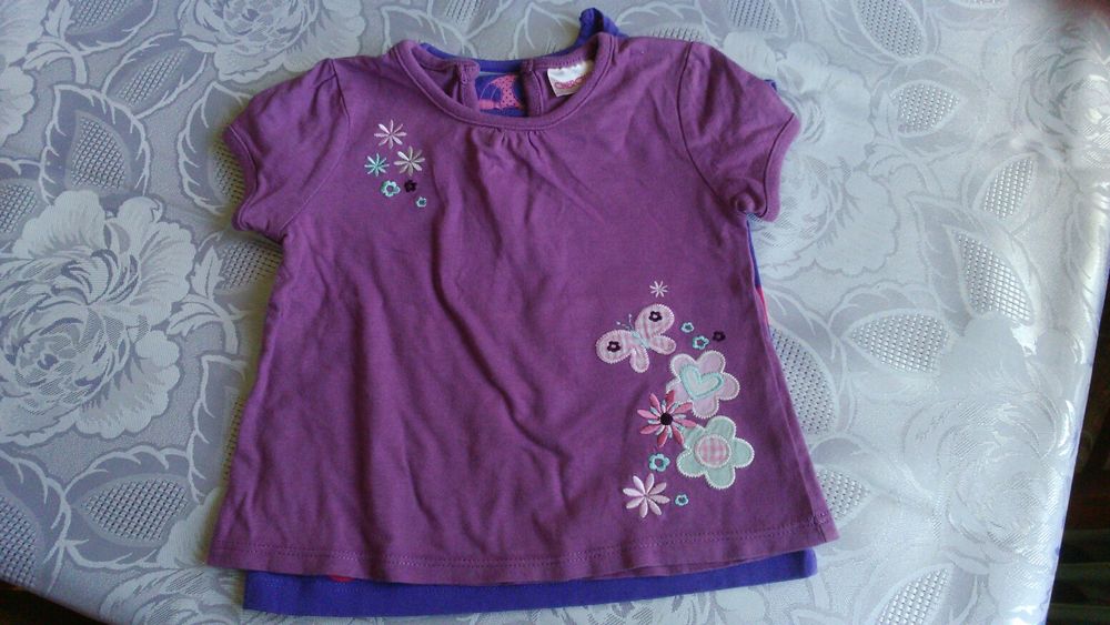Dwie koszulki 74-80, 6-9 m dla dziewczynki koszulka T-shirt
