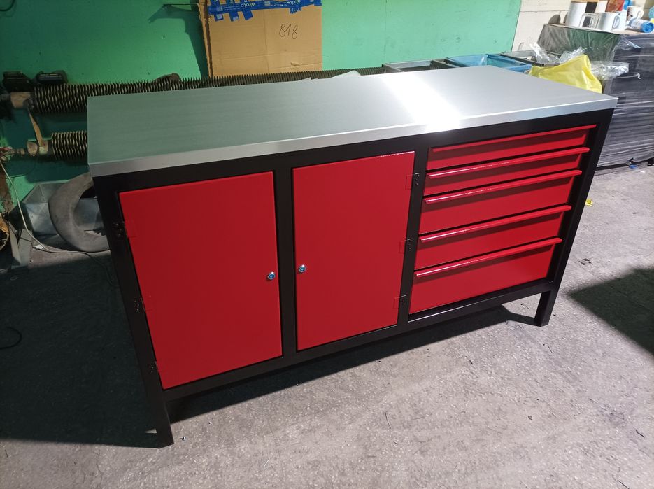 Stół warsztatowy metalowy spawany 150x60 blat nierdzewny