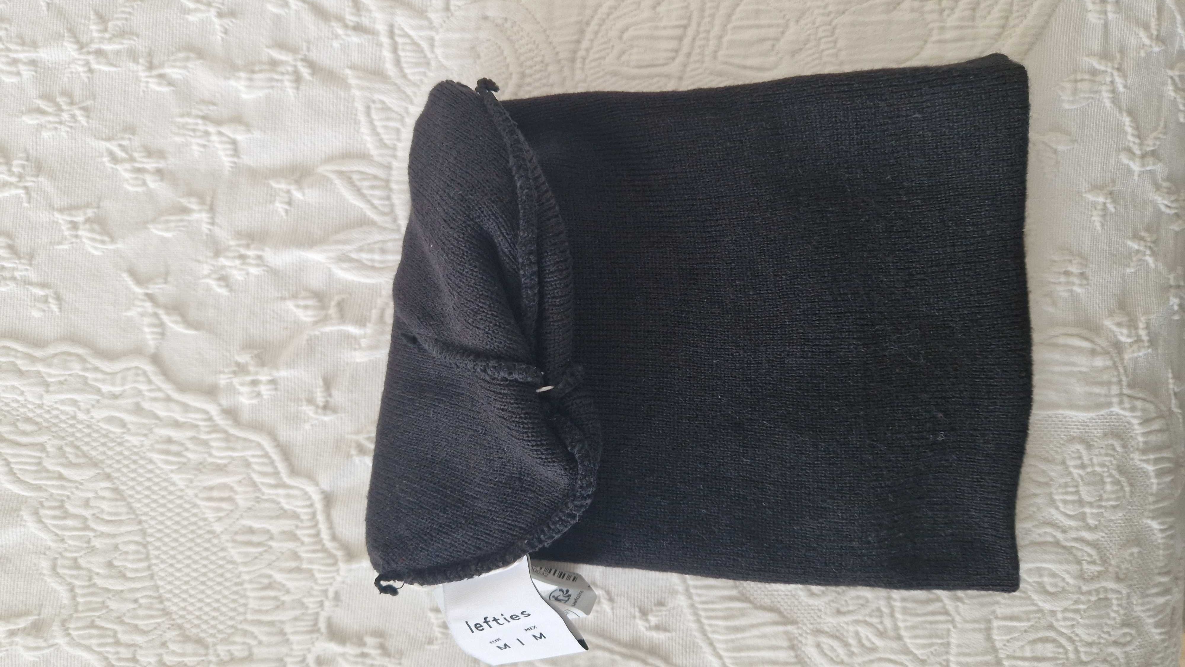Gorro Preto Lefties, unisexo, novo com etiqueta