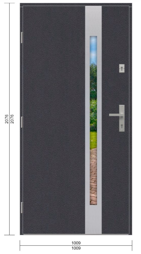 Drzwi GERDA SELECT 75 mm 90E Antracyt 5 lat gwarancji zewnętrzne