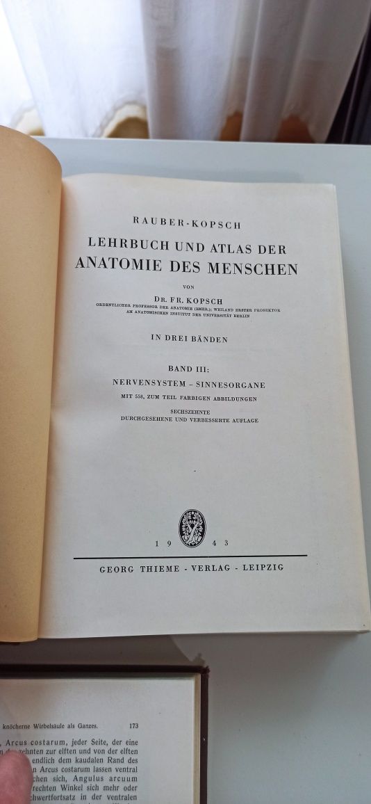 Lehrbuch und atlas ANATOMIA 1940- 1943r