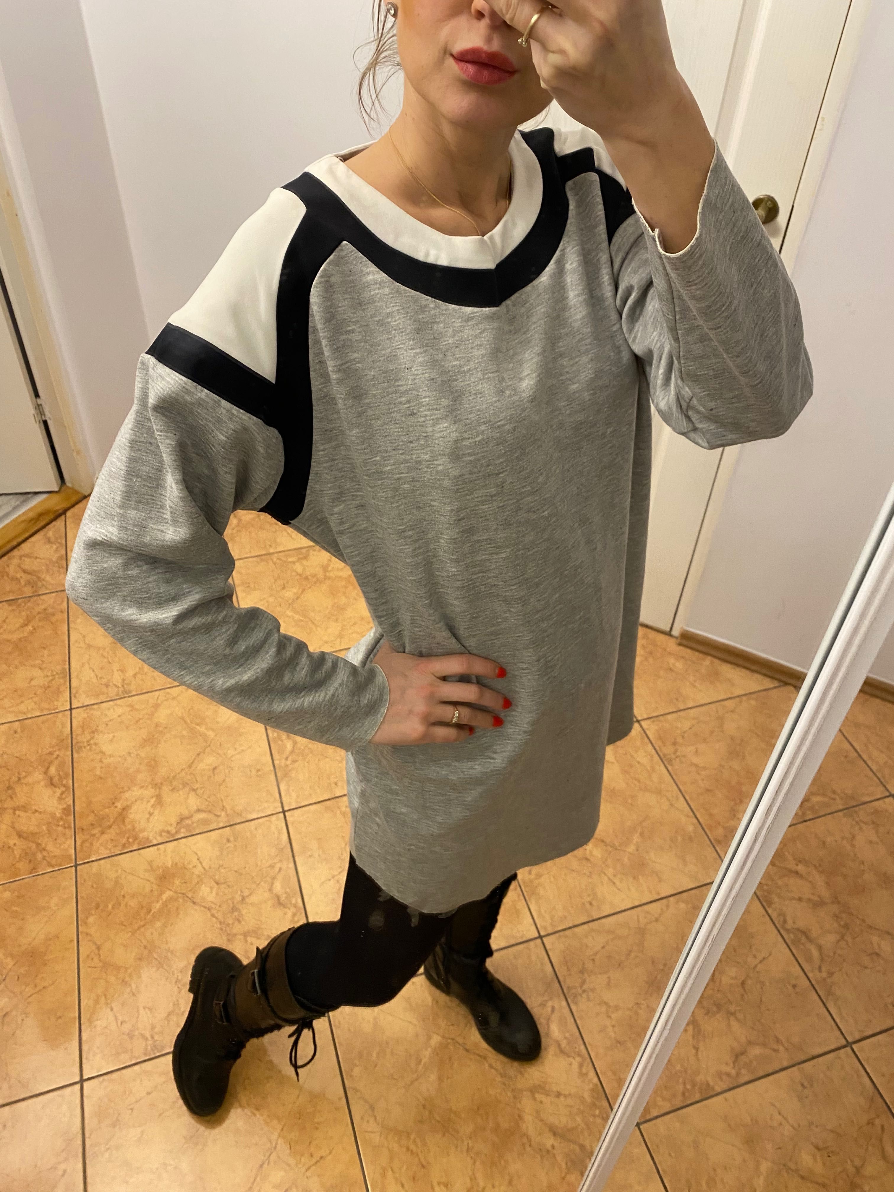 Zara basic sukienka oversize dresowa dres bawełna 36 S 38 M