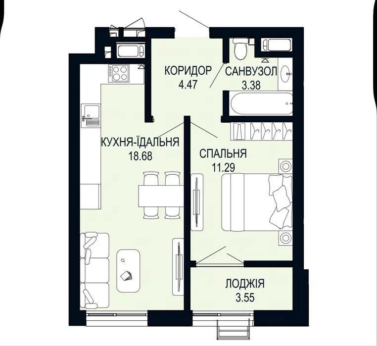 Продаж 1 кімнатної квартири по вул Щурата, ЖК Viking Hills