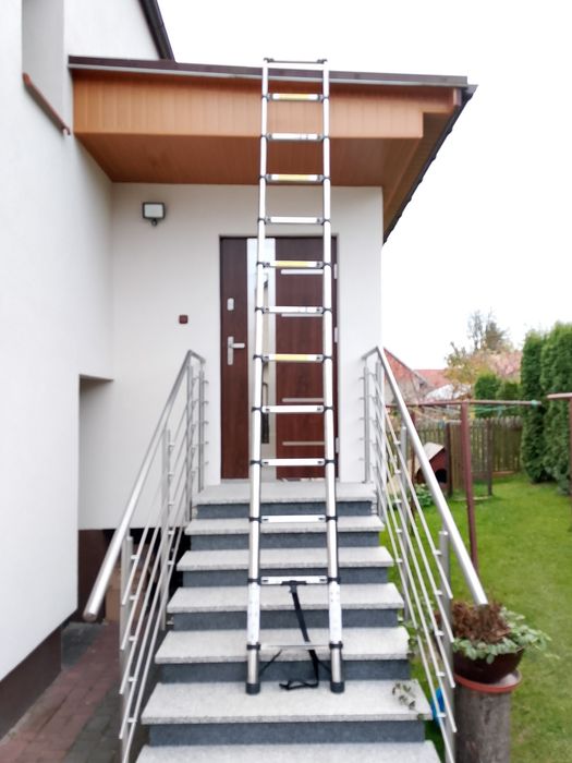 Drabina teleskopowa 3,8 m stal nierdzewna