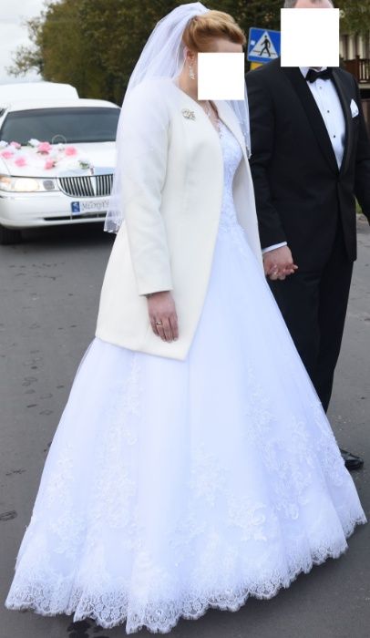 Przepiękna, zjawiskowa, śnieżnobiała suknia ślubna, Ciechocinek, Toruń
