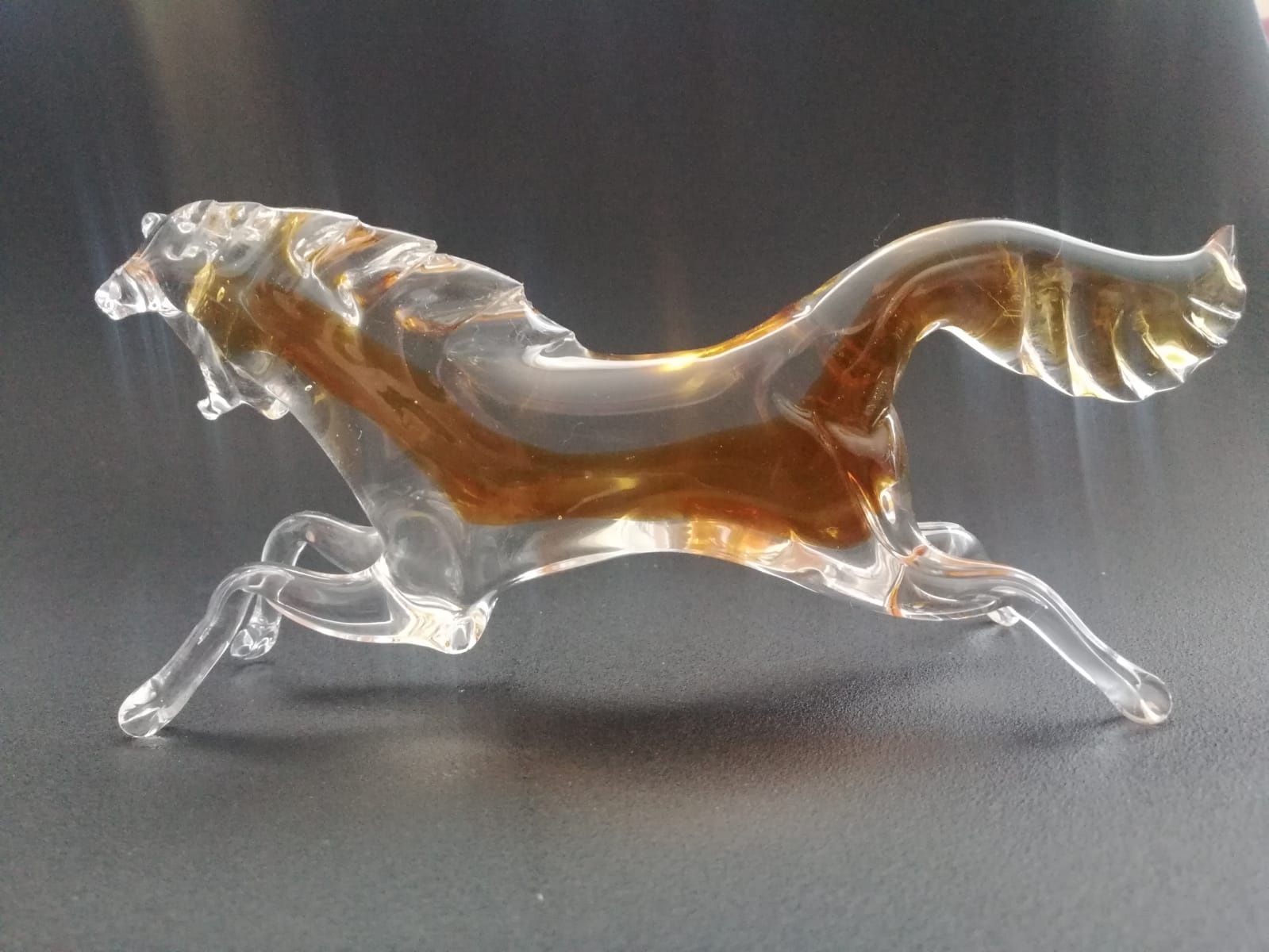 Szklana figurka konia szkło Murano Włochy lata 70 vintage retro PRL