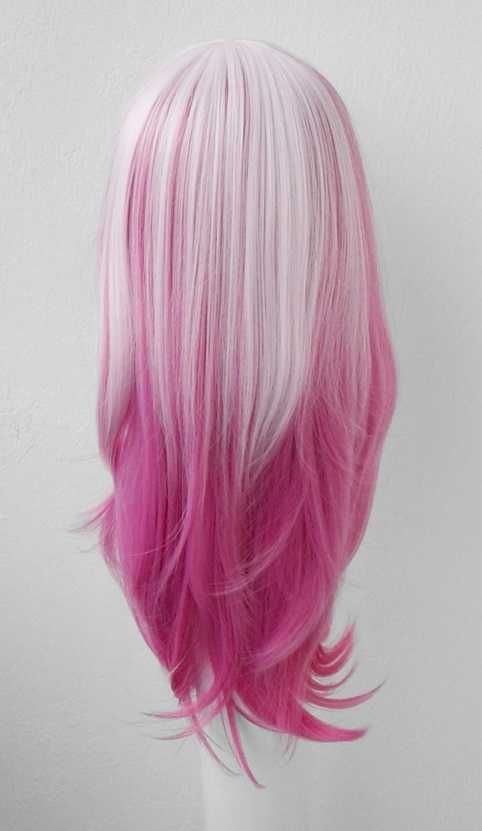 Inori Guity Crown różowa peruka wig cosplay ombre gradient