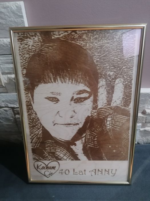 Zdjęcie, obraz wypalane w drewnie, sklejce "Handmade prosto z serca"