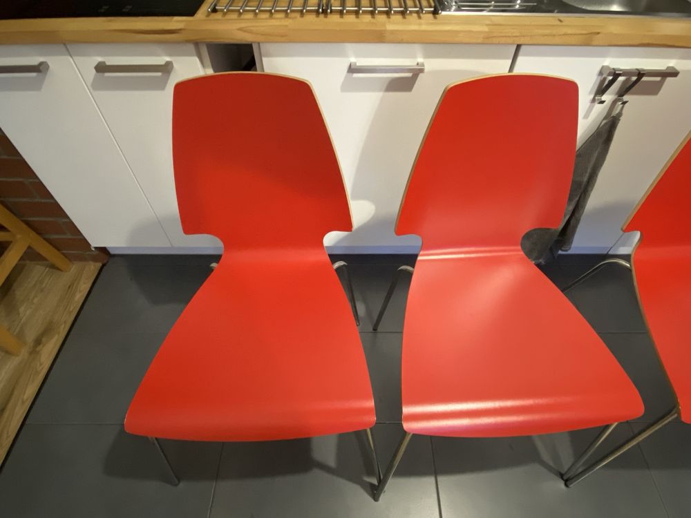 Krzesło IKEA VILMAR czerwone 4 sztuki