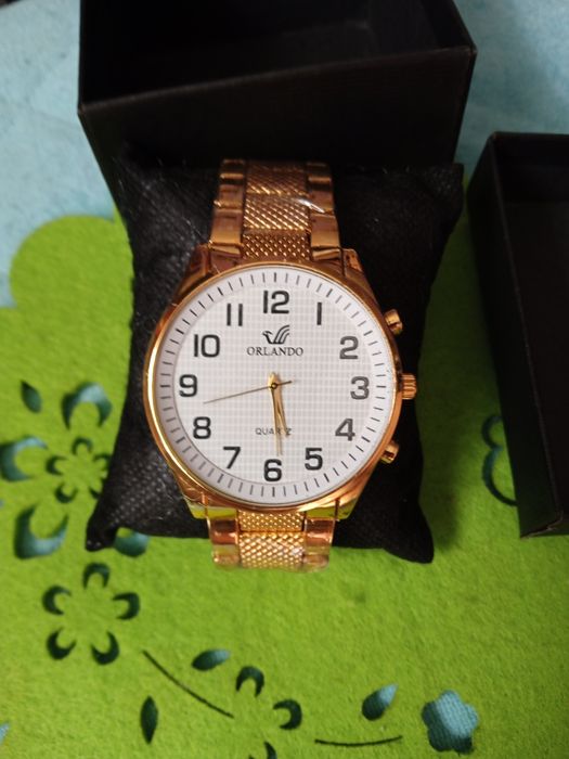 Prezen na dzień Taty Nowy zegarek Orlando męski kolor złoty