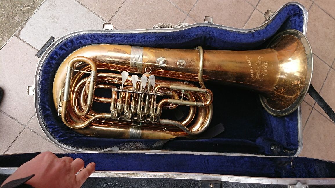 Tuba Bb Musica Steyr Austria Cerveny