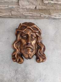 płaskorzeźb Jezus z brązu, figurka, plakieta, głowa