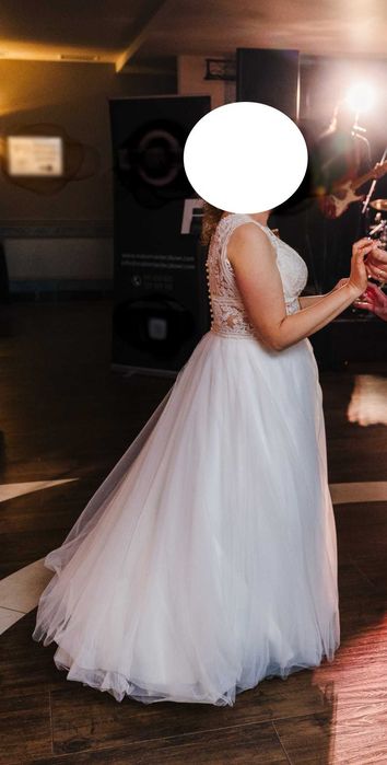 Suknia ślubna - L/XL - bialy/ecru