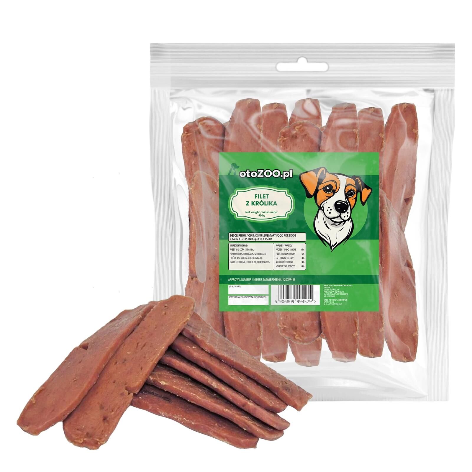 Przysmak Dla Psa Filet Z Królika 500G + 10% Gratis 579