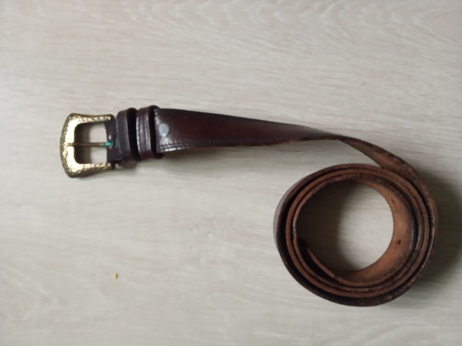 Pasek skórzany dwie szlufki styl Uniseks