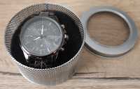 Zegarek kwarcowy męski elegancki bransoleta stalowa klasyczna czarna