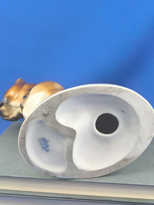 Pies bokser Łomonosow LFZ #porcelana #ZSRR #Rosja #ozdoba #prezent