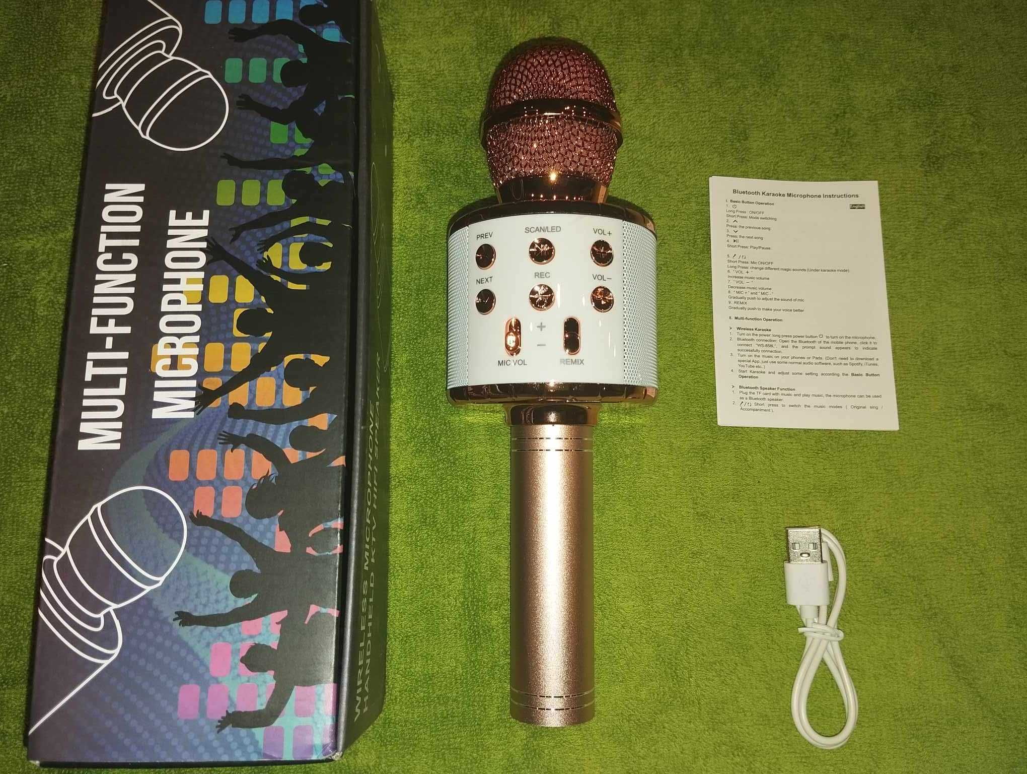 Mikrofon Karaoke z Głośnikiem - Różowo-Biały