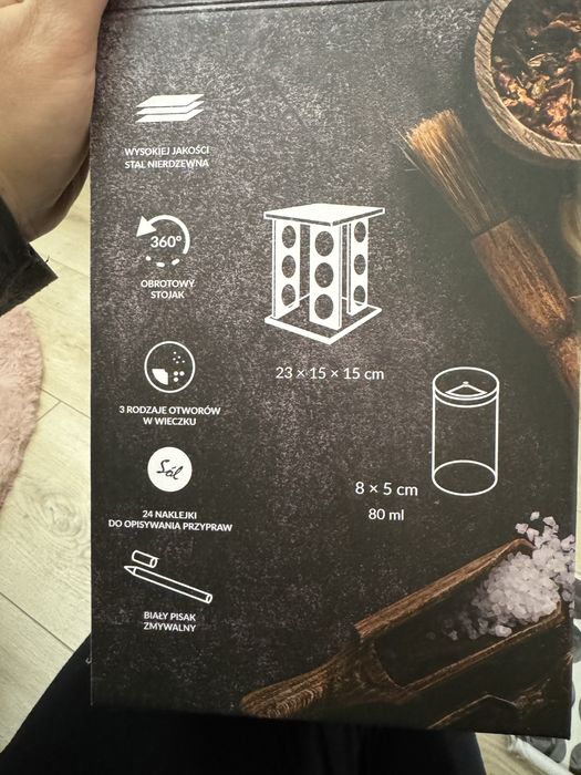 bambusowy obrotowy stojak na 12 przypraw